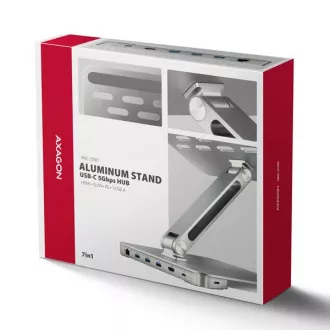 AXAGON HMC-STND, stalak za prijenosna računala od 10"-17", USB 5Gbps hub, 3x USB-A, HDMI 4k/60Hz, RJ-45, PD 100W, USB-C kabel 60 cm AXAGON HMC-STND, stalak za prijenosna računala od 10"-17", USB 5Gbps hub, 3x USB-A, HDMI 4k/60Hz, RJ-45, PD 100W, USB-C kabel 60 cm