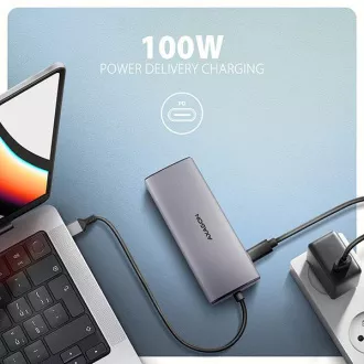 AXAGON HMC-6G2L, USB 10Gb/s hub, 2x USB-A, 1x USB-C, HDMI 4k/60, RJ-45, PD 100W, USB-C kabel 15cm AXAGON HMC-6G2L, USB 10Gb/s hub, 2x USB-A, 1x USB-C, HDMI 4k/60, RJ-45, PD 100W, USB-C kabel 15cm