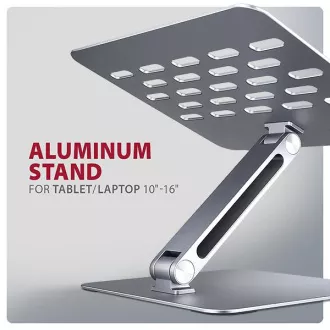 AXAGON STND-LQ aluminijski HQ stalak za prijenosno računalo 10"-17.3" podesiva visina i kut, siva