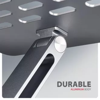 AXAGON STND-LQ aluminijski HQ stalak za prijenosno računalo 10"-17.3" podesiva visina i kut, siva