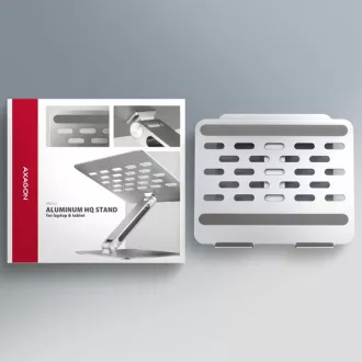 AXAGON STND-LQ aluminijski HQ stalak za prijenosno računalo 10"-17.3" podesiva visina i kut, siva