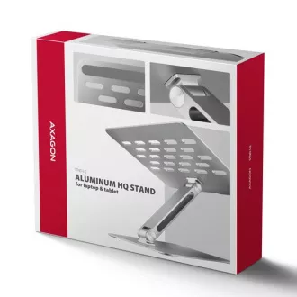 AXAGON STND-LQ aluminijski HQ stalak za prijenosno računalo 10"-17.3" podesiva visina i kut, siva