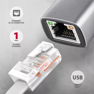 AXAGON ADE-TXPD, USB-C 3.2 Gen 1 - Gigabit Ethernet mrežna kartica, Asix AX88179, PD 100W, auto instalacija