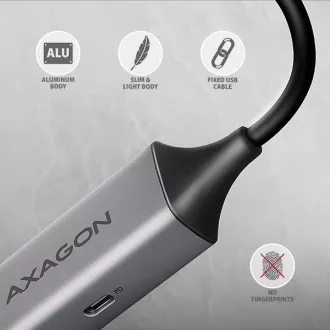 AXAGON ADE-TXPD, USB-C 3.2 Gen 1 - Gigabit Ethernet mrežna kartica, Asix AX88179, PD 100W, auto instalacija
