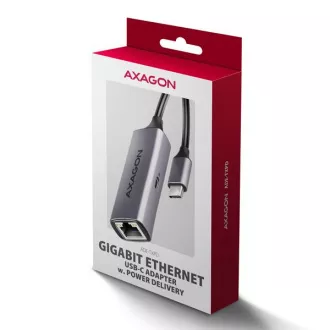 AXAGON ADE-TXPD, USB-C 3.2 Gen 1 - Gigabit Ethernet mrežna kartica, Asix AX88179, PD 100W, auto instalacija