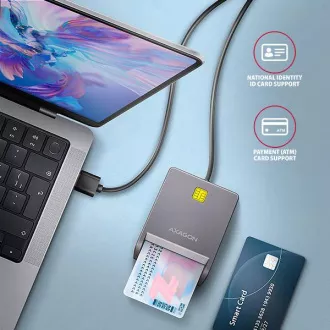 AXAGON CRE-SM3T, USB-A FlatReader čitač kontaktnih kartica Smart kartica (eCitizen), kabel 1,3m AXAGON CRE-SM3T, USB-A FlatReader čitač kontaktnih kartica Smart kartica (eCitizen), kabel 1,3m