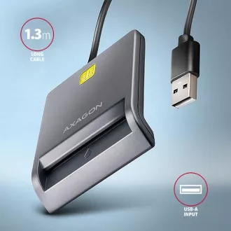 AXAGON CRE-SM3T, USB-A FlatReader čitač kontaktnih kartica Smart kartica (eCitizen), kabel 1,3m AXAGON CRE-SM3T, USB-A FlatReader čitač kontaktnih kartica Smart kartica (eCitizen), kabel 1,3m