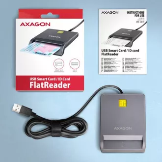 AXAGON CRE-SM3T, USB-A FlatReader čitač kontaktnih kartica Smart kartica (eCitizen), kabel 1,3m AXAGON CRE-SM3T, USB-A FlatReader čitač kontaktnih kartica Smart kartica (eCitizen), kabel 1,3m