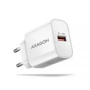 AXAGON ACU-QC18W, mrežni punjač 18W, 1x USB-A port, QC3.0/AFC/Apple, bijeli