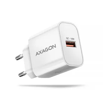AXAGON ACU-QC18W, mrežni punjač 18W, 1x USB-A port, QC3.0/AFC/Apple, bijeli