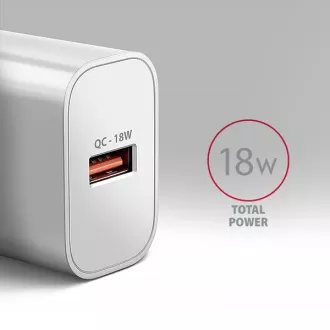 AXAGON ACU-QC18W, mrežni punjač 18W, 1x USB-A port, QC3.0/AFC/Apple, bijeli