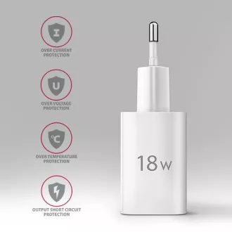 AXAGON ACU-QC18W, mrežni punjač 18W, 1x USB-A port, QC3.0/AFC/Apple, bijeli
