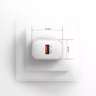 AXAGON ACU-QC18W, mrežni punjač 18W, 1x USB-A port, QC3.0/AFC/Apple, bijeli