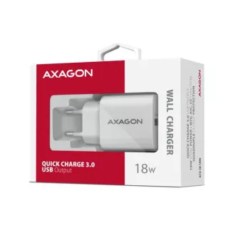 AXAGON ACU-QC18W, mrežni punjač 18W, 1x USB-A port, QC3.0/AFC/Apple, bijeli