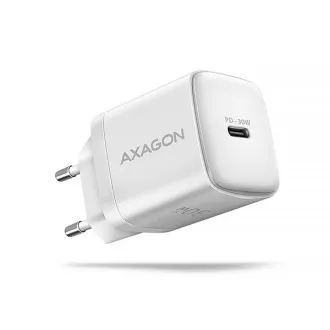 AXAGON ACU-PD30W, Sil mrežni punjač 30W, 1x USB-C port, PD3.0/PPS/QC4+/SFC/AFC/Apple, bijeli