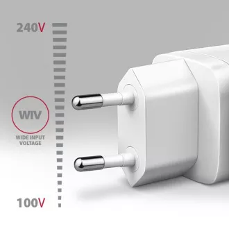 AXAGON ACU-PD30W, Sil mrežni punjač 30W, 1x USB-C port, PD3.0/PPS/QC4+/SFC/AFC/Apple, bijeli