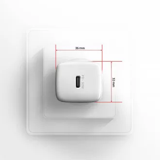 AXAGON ACU-PD30W, Sil mrežni punjač 30W, 1x USB-C port, PD3.0/PPS/QC4+/SFC/AFC/Apple, bijeli