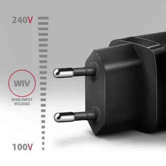 AXAGON ACU-PD20, mrežni punjač 20W, 1x USB-C port, PD3.0/PPS/QC4+/AFC/Apple, crni