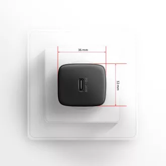 AXAGON ACU-PD20, mrežni punjač 20W, 1x USB-C port, PD3.0/PPS/QC4+/AFC/Apple, crni