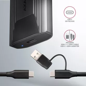 AXAGON EEM2-GTS2, USB-C 10Gbps - M.2 NVMe & SATA SSD metalna TANKA kutija, bez vijaka