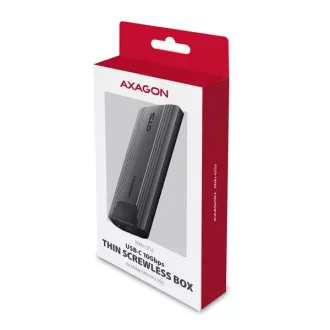 AXAGON EEM2-GTS2, USB-C 10Gbps - M.2 NVMe & SATA SSD metalna TANKA kutija, bez vijaka