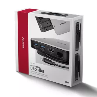 AXAGON HMC-UFO, USB 10Gbps hub, 2x USB-A, USB-C, HDMI 4k/60, RJ-45, M.2 utor, SD/mSD, audio, PD 100W, USB-C kabel 65cm AXAGON HMC-UFO, USB 10Gbps hub, 2x USB-A, USB-C, HDMI 4k/60, RJ-45, M.2 utor, SD/mSD, audio, PD 100W, USB-C kabel 65cm