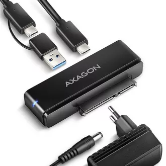 AXAGON ADSA-FPX, USB-C 10Gbps - SATA 6G, 2,5"/3,5" SSD/HDD FAST PORT X adapter, uklj. AC napajanja