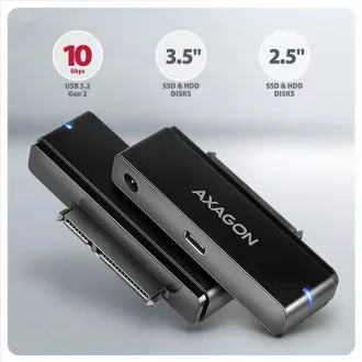 AXAGON ADSA-FPX, USB-C 10Gbps - SATA 6G, 2,5"/3,5" SSD/HDD FAST PORT X adapter, uklj. AC napajanja