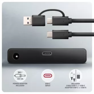 AXAGON ADSA-FPX, USB-C 10Gbps - SATA 6G, 2,5"/3,5" SSD/HDD FAST PORT X adapter, uklj. AC napajanja