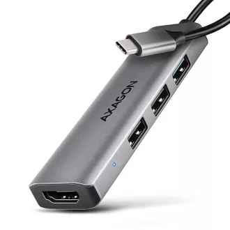 AXAGON HMC-H3A, USB 5Gbps hub, 3x USB-A, HDMI 4k/30Hz, USB-C kabel 15cm