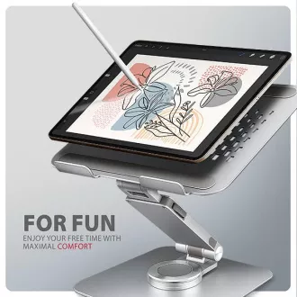AXAGON STND-LR aluminijski stalak za laptop 10"-17,3" podesiv po visini i kutu, rotirajući, siv