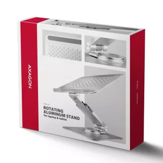 AXAGON STND-LR aluminijski stalak za laptop 10"-17,3" podesiv po visini i kutu, rotirajući, siv