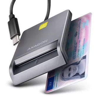 AXAGON CRE-SM3TC, USB-C FlatReader čitač kontaktnih kartica Pametna kartica (eObčanka), kabel 1,2 m