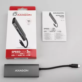 AXAGON HMC-5G21, USB 10Gb/s hub, portovi 2x USB-A, 2x USB-C, HDMI 4k/30, PD 60W, USB-C kabel 13 cm