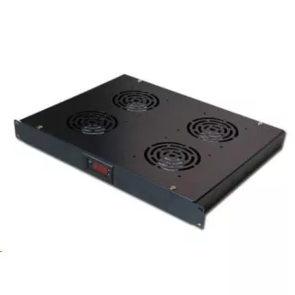 19" ventilacijska jedinica XtendLan, 4 ventilatora, LCD zaslon, termostat, dubina 350 mm, crna 19" ventilacijska jedinica XtendLan, 4 ventilatora, LCD zaslon, termostat, dubina 350 mm, crna