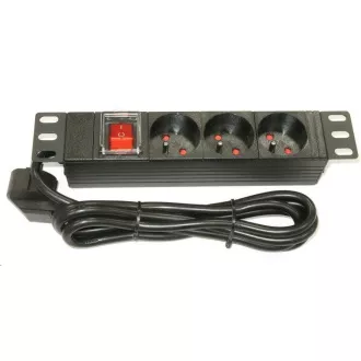 10" razvodna ploča XtendLan 3x230V, ČSN, prekidač, indikator napona, kabel 1, 8m, 1U