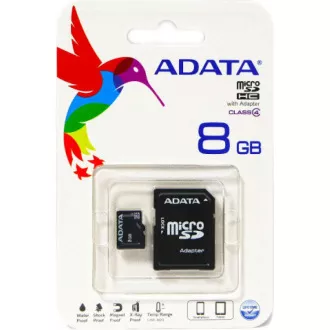 ADATA MicroSDHC kartica 8GB Class 4 + SD adapter ADATA MicroSDHC kartica 8GB Class 4 + SD adapter