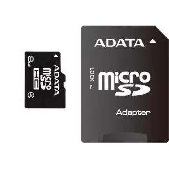 ADATA MicroSDHC kartica 8GB Class 4 + SD adapter ADATA MicroSDHC kartica 8GB Class 4 + SD adapter