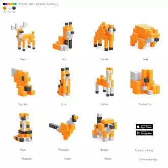 PIXIO Orange magnetski komplet s životinjama