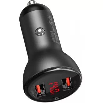 Baseus dual USB adapter za automobil sa zaslonom 4, 8A 24W, siva