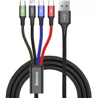 Baseus brzo punjenje/podatkovni kabel 4u1 Lightning + 2 * USB-C + Micro USB 3, 5A 1, 2m, crni Baseus brzo punjenje/podatkovni kabel 4u1 Lightning + 2 * USB-C + Micro USB 3, 5A 1, 2m, crni