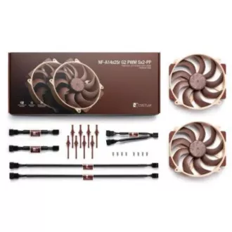 NOCTUA ventilator NF-A14x25r-G2-PWM-Sx2-PP, 2x 140 mm, smeđi