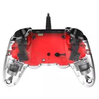 Nacon Wired Compact Controller - kontroler za PlayStation 4 - prozirno crvena