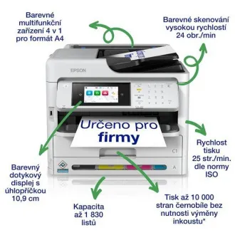 EPSON ink pisač WorkForce WF-C5890DWF, 4u1, A4, 25 stranica u minuti, USB, LAN, Wi-Fi (izravno)