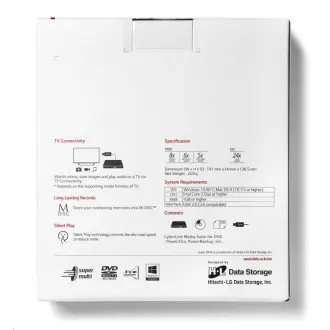 HITACHI LG - eksterni pogon DVD-W/CD-RW/DVD±R/±RW/RAM GP57EW40, Slim, bijeli, kutija+SW - Rabljen HITACHI LG - eksterni pogon DVD-W/CD-RW/DVD±R/±RW/RAM GP57EW40, Slim, bijeli, kutija+SW - Rabljen