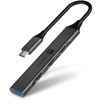 CONNECT IT USB-C hub, (1xUSB-A 3.0, 3xUSB-A 2.0), vanjski, antracit