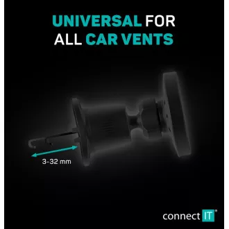 CONNECT IT InCarz MagSafe univerzalni magnetski bežični auto punjač, crni CONNECT IT InCarz MagSafe univerzalni magnetski bežični auto punjač, crni