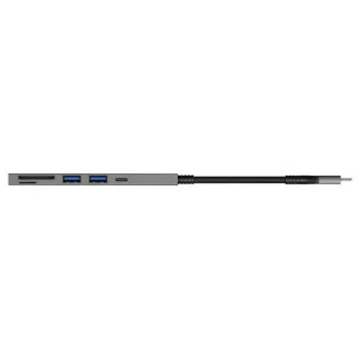 CONNECT IT USB-C hub, 2x USB-A, 1x USB-C, 1x SD kartica, 1x MicroSD kartica, siva