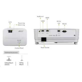 ACER projektor H6542, 1080p (1920x1080), 4000 ANSI, 13.000:1, 2 x HDMI, zvučnik 1x3W, 2.4Kg, LumiSense, ColorBoost 3D