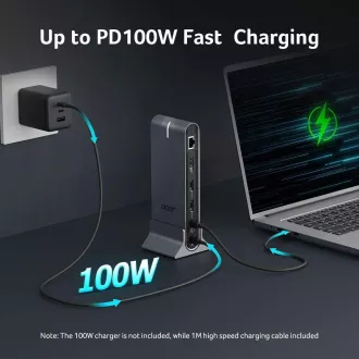 ACER 15u1 USB Type-C Univerzalna mini-priključna stanica: Sučelje glavnog računala: USB-C, 2x USB-A 2.0, 1x USB-A 3.2 Gen2, 1x USB-A 3.2 Gen1, 1